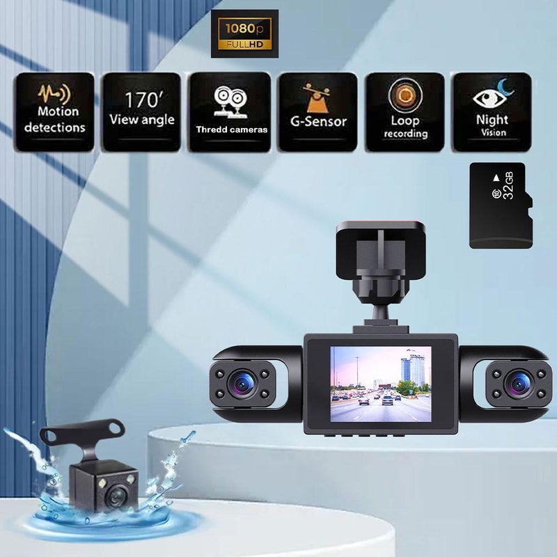 Wireless Dashcam Front and Rear Camera System,360° Rechargeable 4-Channel Dash Cam No Wires,1080p Full View Car Dashcam System,Built-in G Sensor App Control Adjustable Lenses Night Vision 128GB Card - Image 2